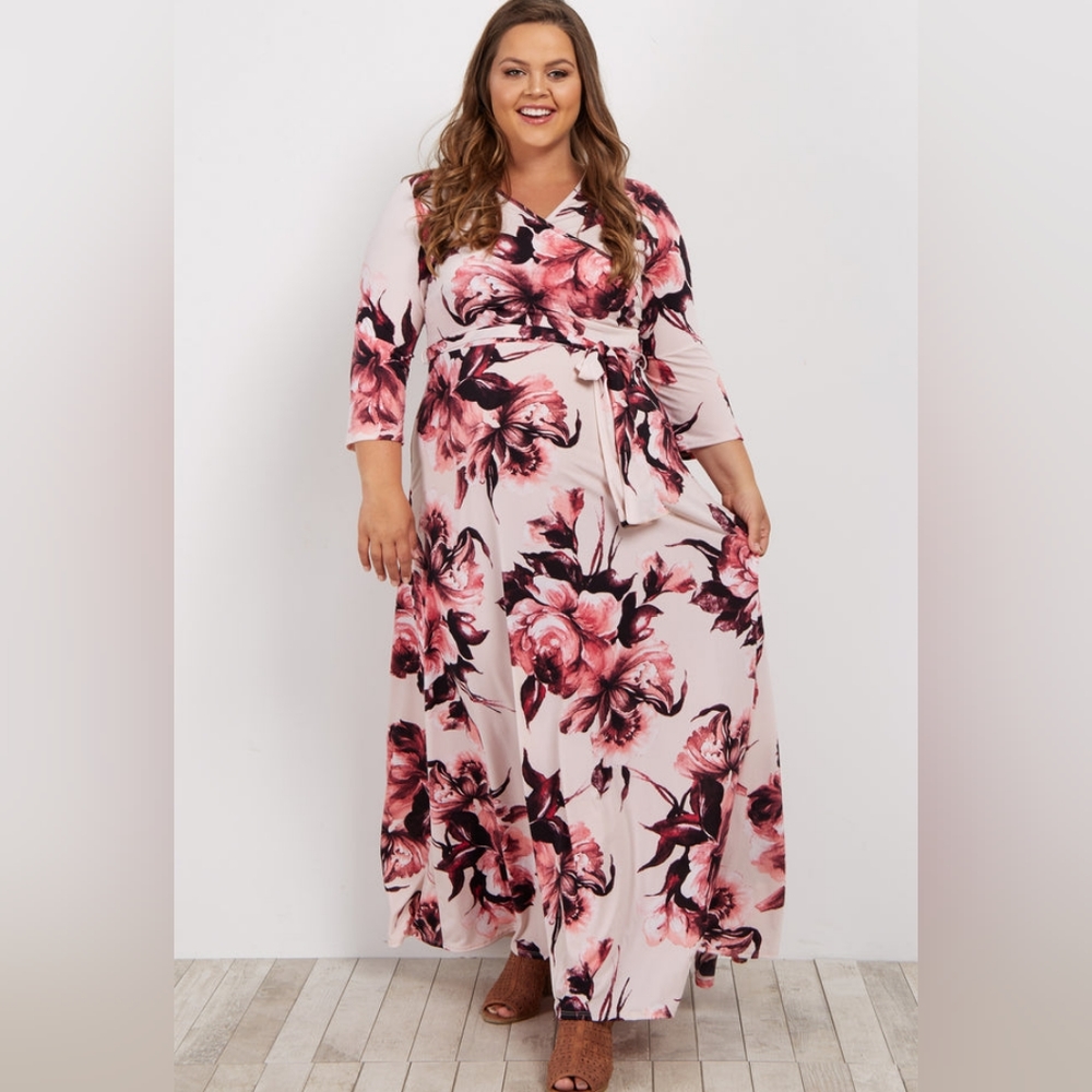 Pinkblush Pink Floral Wrap Tie Maxi